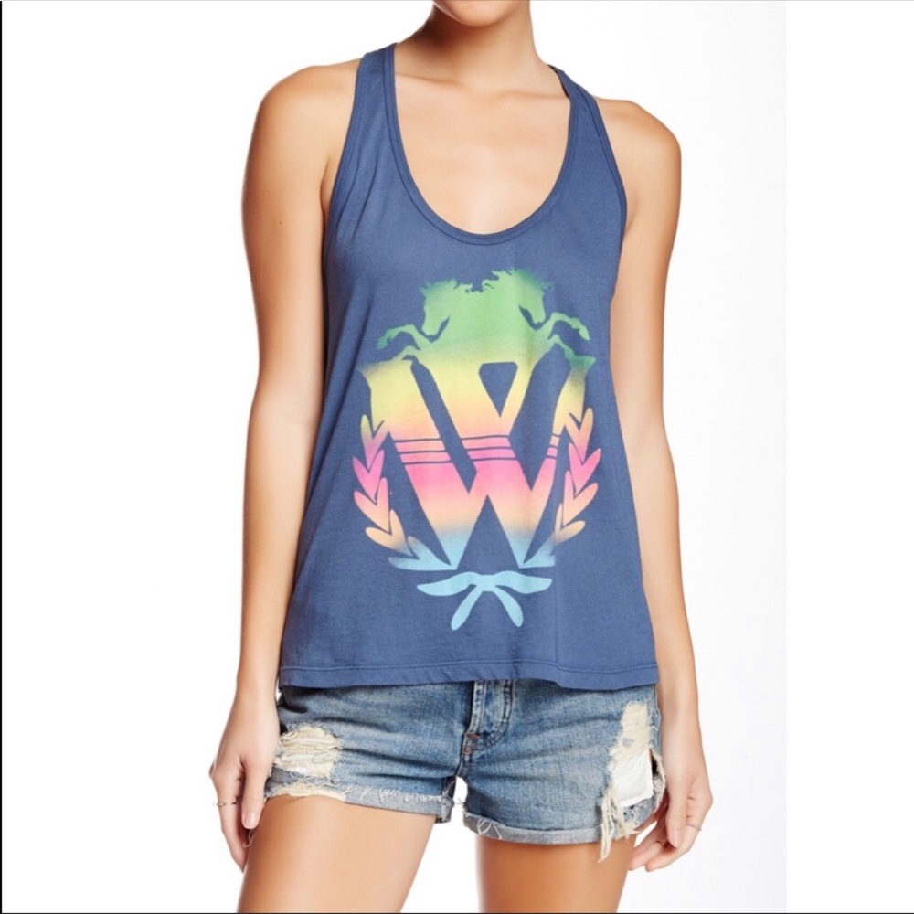 NEW Wildfox tank with racerback and rainbow logo